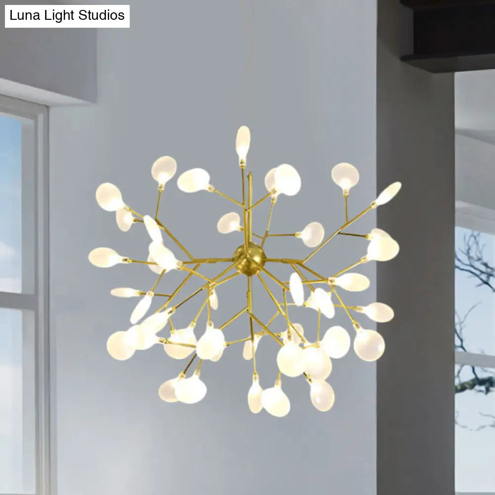 Modern Heracleum Chandelier With Opaline Glass 36/45/54 Heads Black/Gold