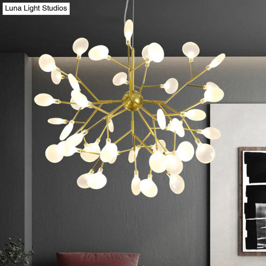 Modern Heracleum Chandelier With Opaline Glass 36/45/54 Heads Black/Gold 45 / Gold