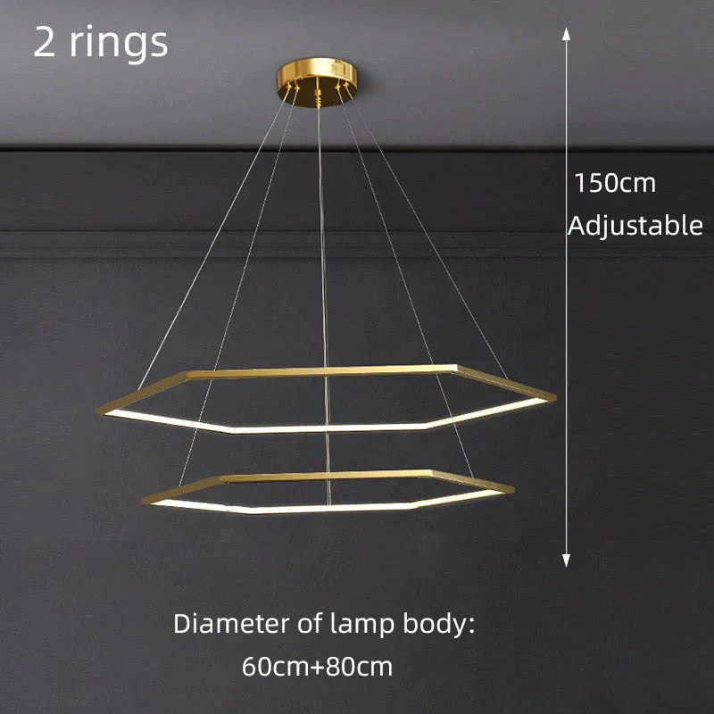 Hexa - Minimalist hexagonal led chandelier