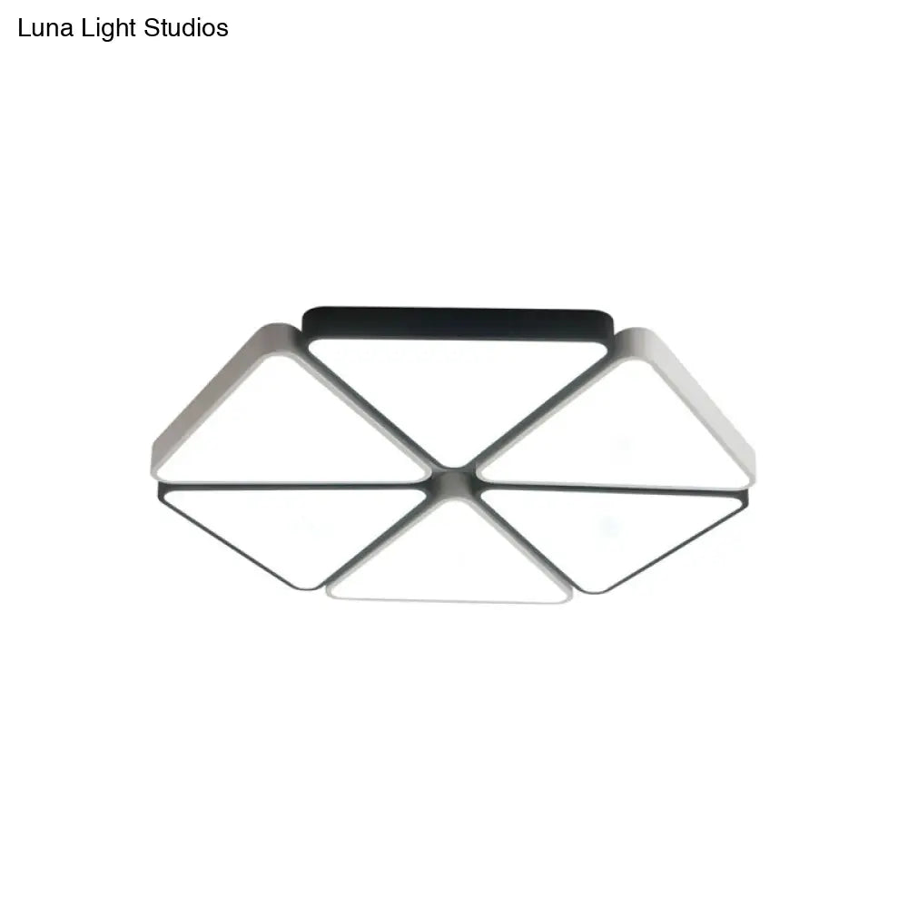 Hexagon Acrylic Led Ceiling Light Fixture - Contemporary Warm/White For Living Room 19.5’/23.5’ Wide