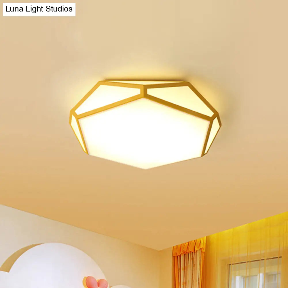 Hexagon Led Ceiling Light In Nordic Candy Colors For Corridors