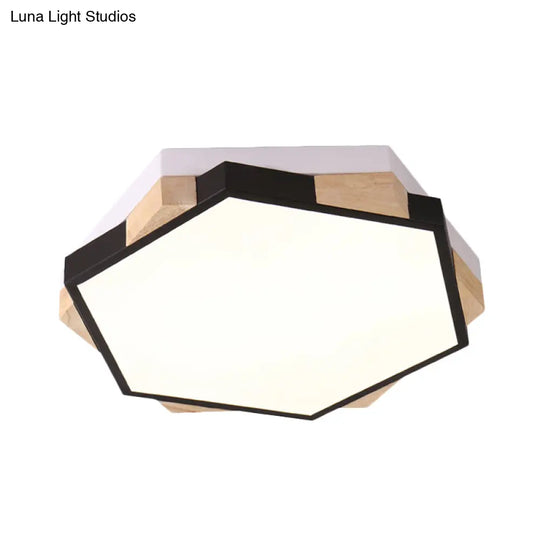 Hexagon Led Flush Ceiling Light - Acrylic Macaron Style Eye - Caring Lamp