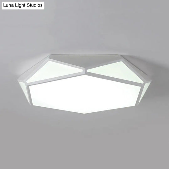 Hexagonal Led Flush Mount Ceiling Light For Modern Restaurants White / 16.5