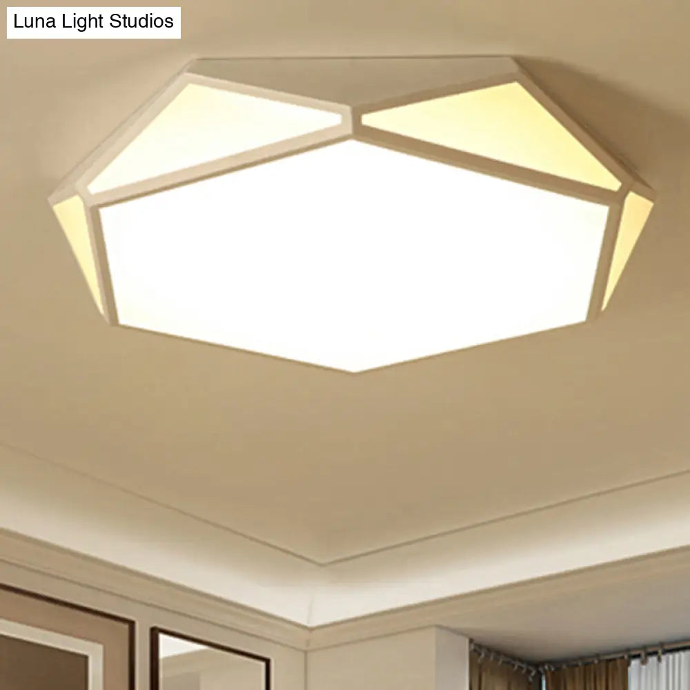 Hexagonal Led Flush Mount Ceiling Light For Modern Restaurants White / 16.5 Warm