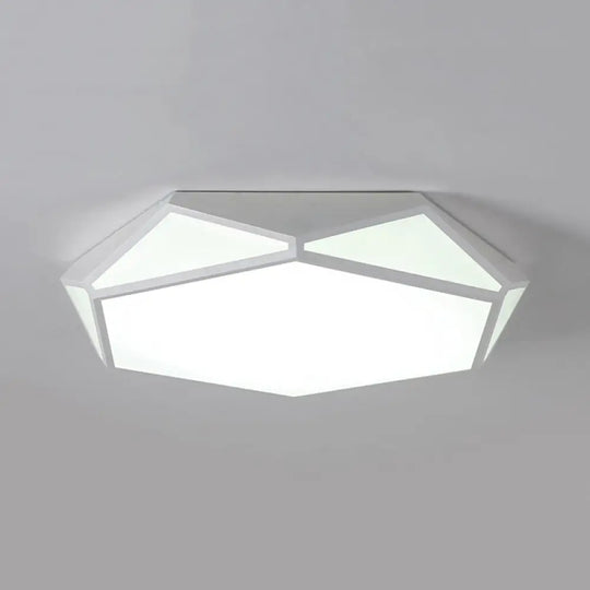 Hexagonal Led Flush Mount Ceiling Light For Modern Restaurants White / 16.5’