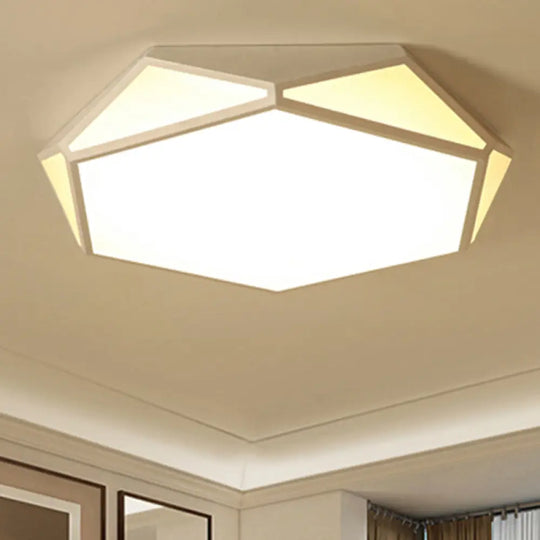 Hexagonal Led Flush Mount Ceiling Light For Modern Restaurants White / 16.5’ Warm