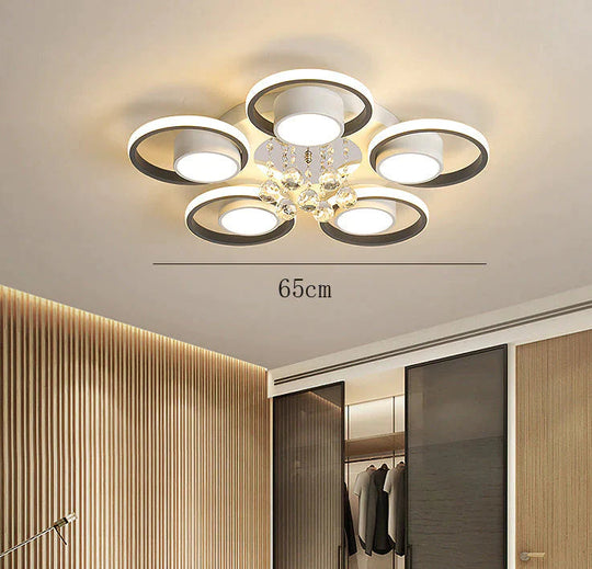 High End Atmosphere Bedroom Living Room Headlights Simple Luxury Crystal Lamps Round Ceiling Lamp