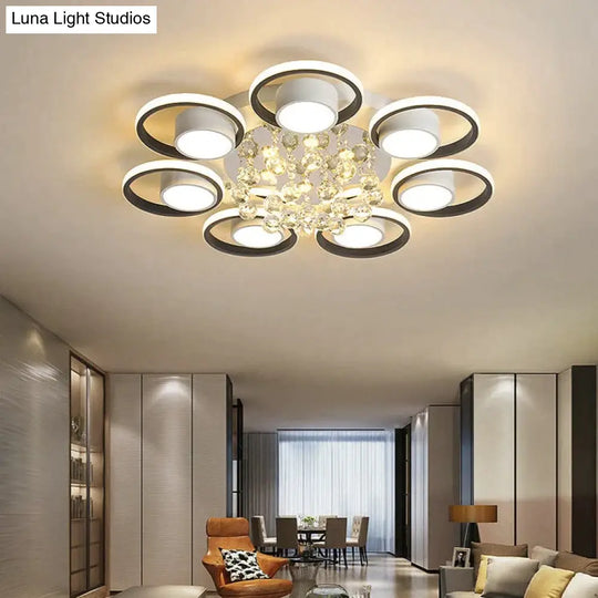 High End Atmosphere Bedroom Living Room Headlights Simple Luxury Crystal Lamps Round Ceiling Lamp