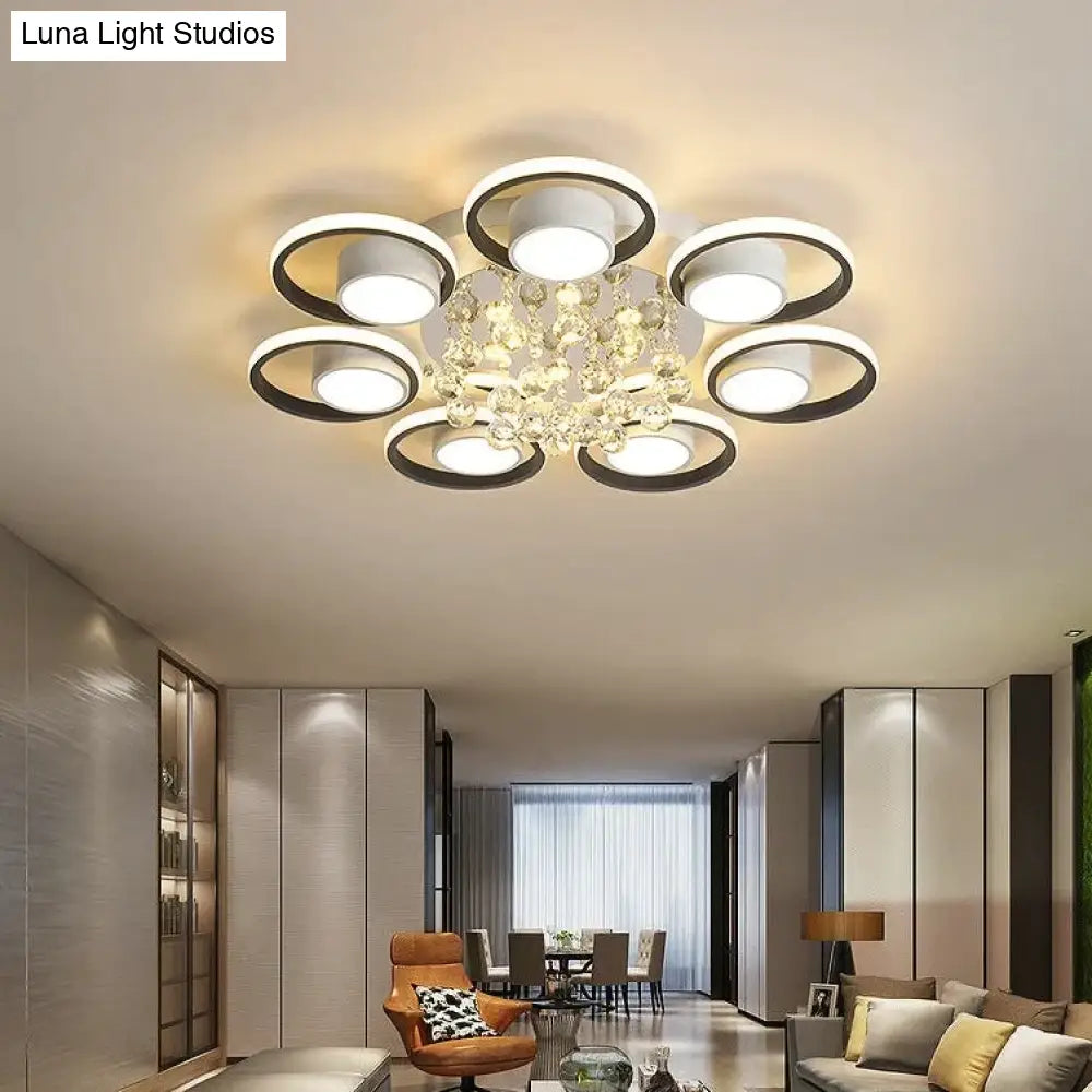 High End Atmosphere Bedroom Living Room Headlights Simple Luxury Crystal Lamps Round Ceiling Lamp