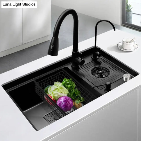 High-Pressure Cup Washer Kitchen Stainless Steel Sink 304 Nano Handmade Single-Slot Under-Counter