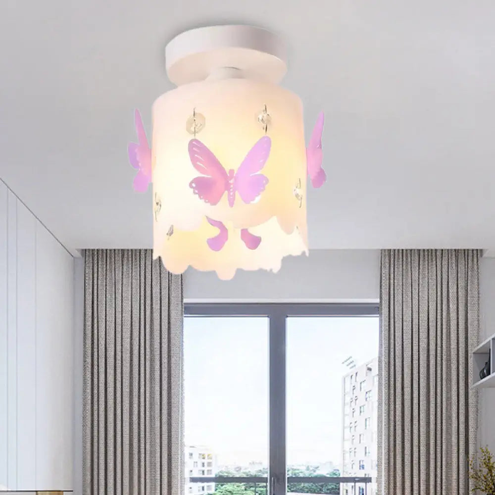 Hollow Butterfly Acrylic Ceiling Lamp For Modern Kitchen Mount Purple