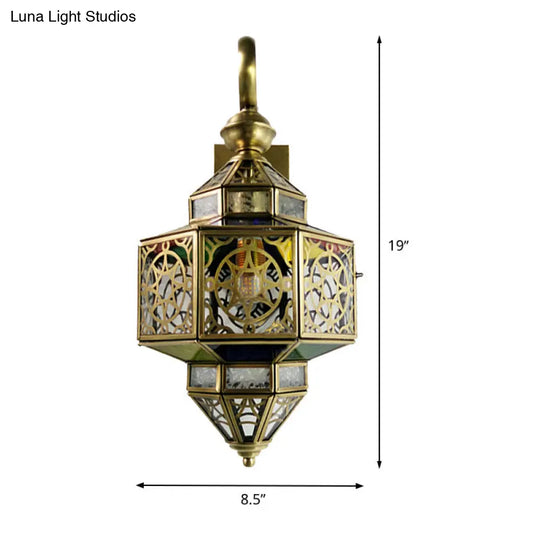 Hollow Out Brass Sconce Wall Lamp With 1-Bulb For Restaurants