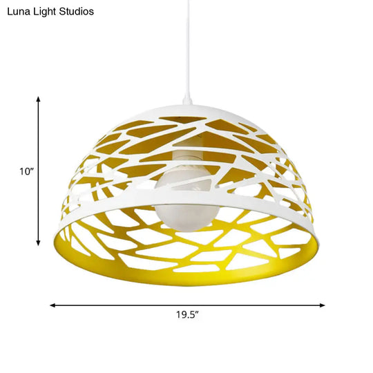 Hollowed-Out Dome Nordic Pendant Light - Yellow