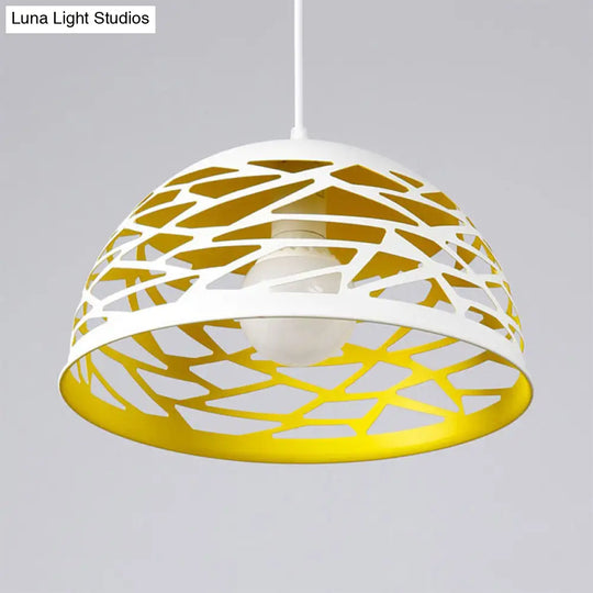 Hollowed-Out Dome Nordic Pendant Light - Yellow