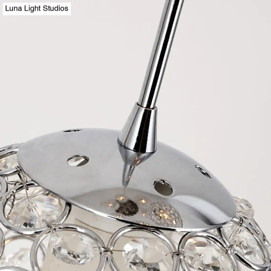 Hollowed-Out Metallic Ceiling Lamp With 10 Bulbs For Staircases In Silver