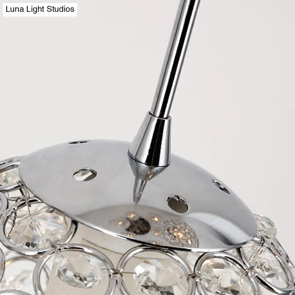Hollowed Ball Silver Ceiling Lamp With 10 Metallic Bulbs - Artistic Staircase Suspension Light