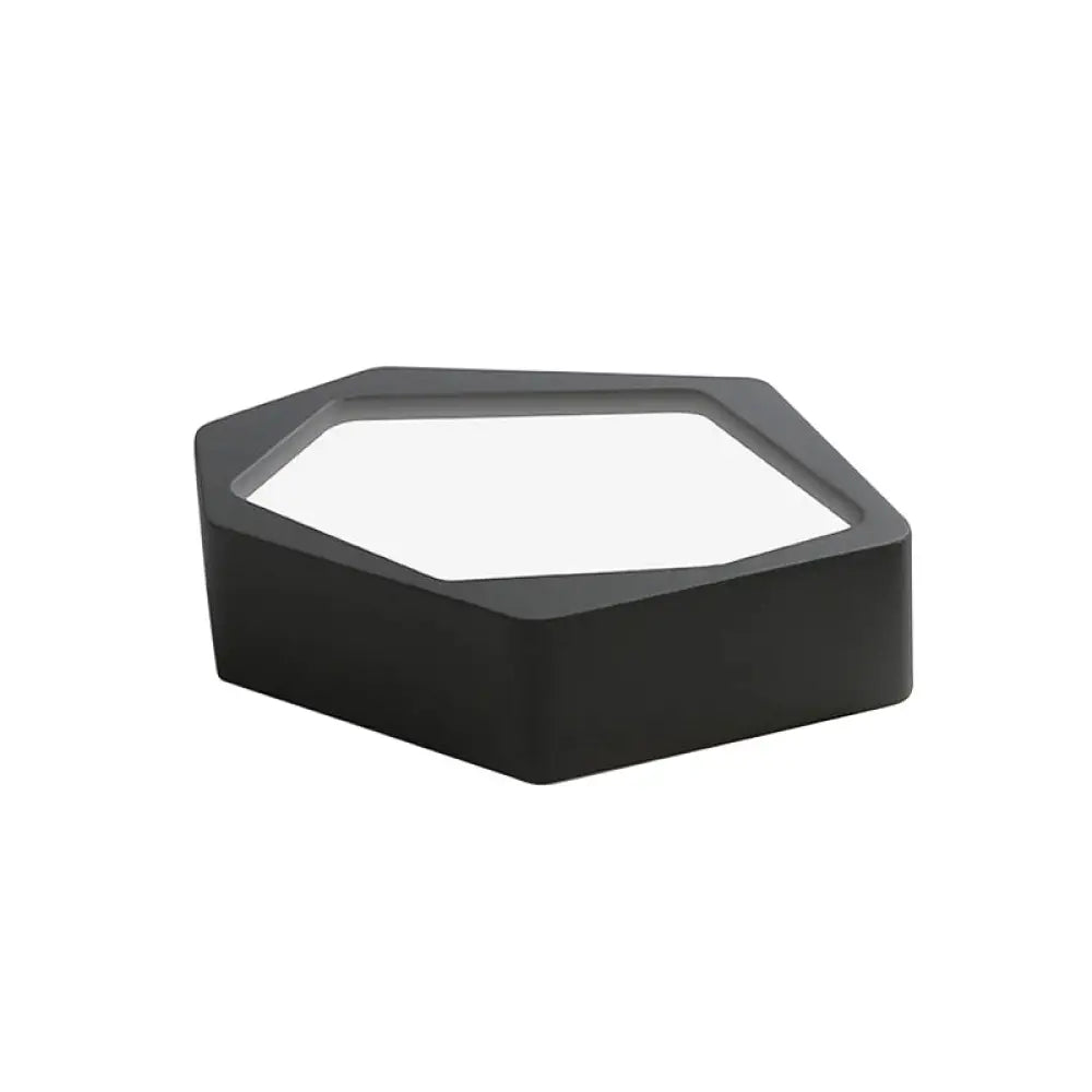 Honeycomb Flush Mount Lamp - Nordic Black/White Led Ceiling Light For Hallway Black