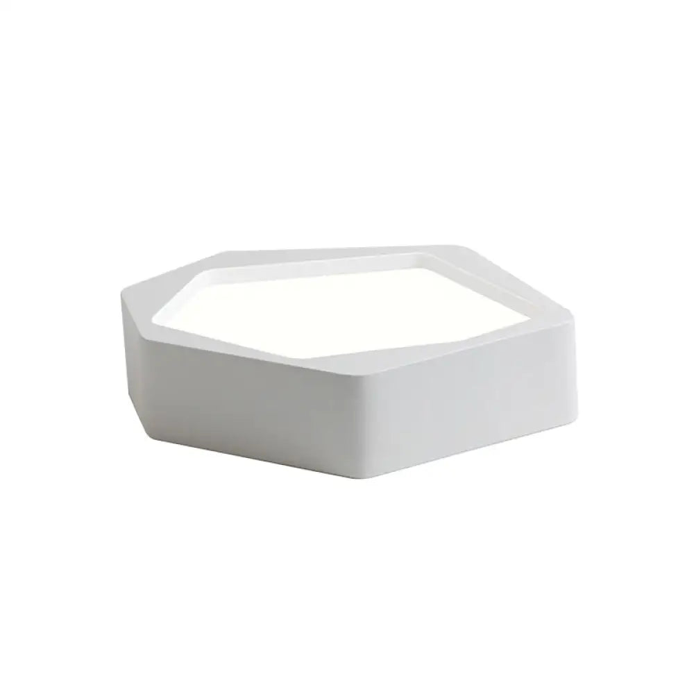 Honeycomb Flush Mount Lamp - Nordic Black/White Led Ceiling Light For Hallway White