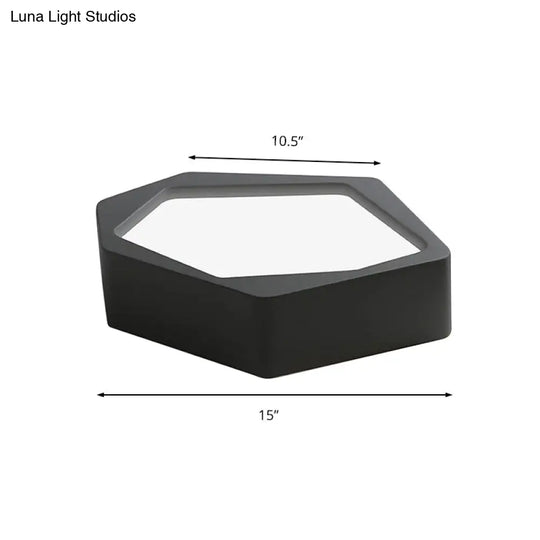 Honeycomb Flush Mount Lamp - Nordic Black/White Led Ceiling Light For Hallway