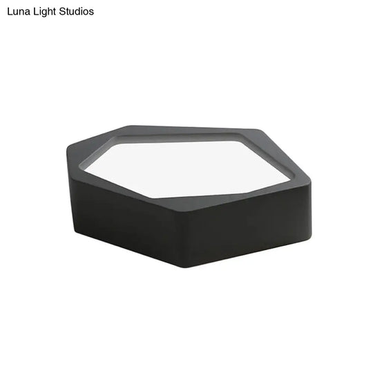 Honeycomb Flush Mount Lamp - Nordic Black/White Led Ceiling Light For Hallway Black