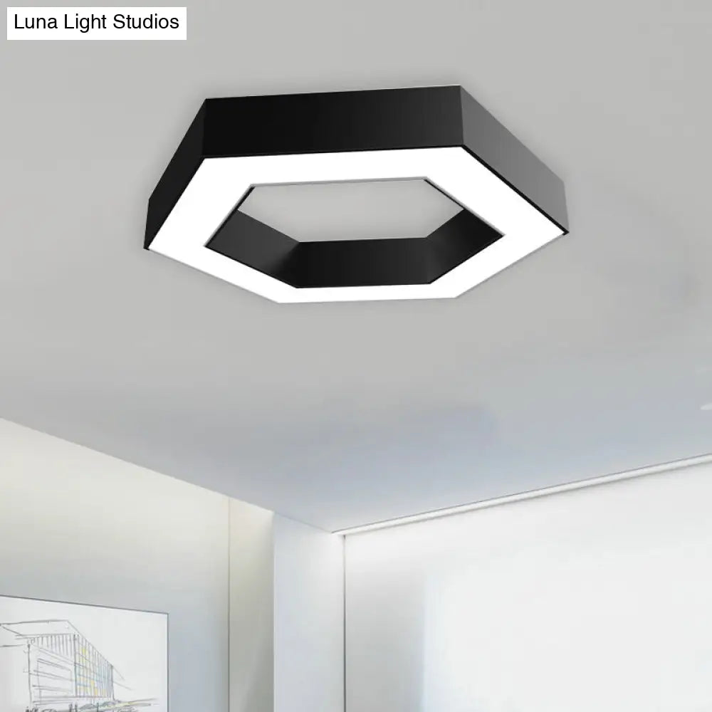 Honeycomb Flush Mount Modern Metal Led Light - Office Lighting In White/Warm Glow Black / 16 White