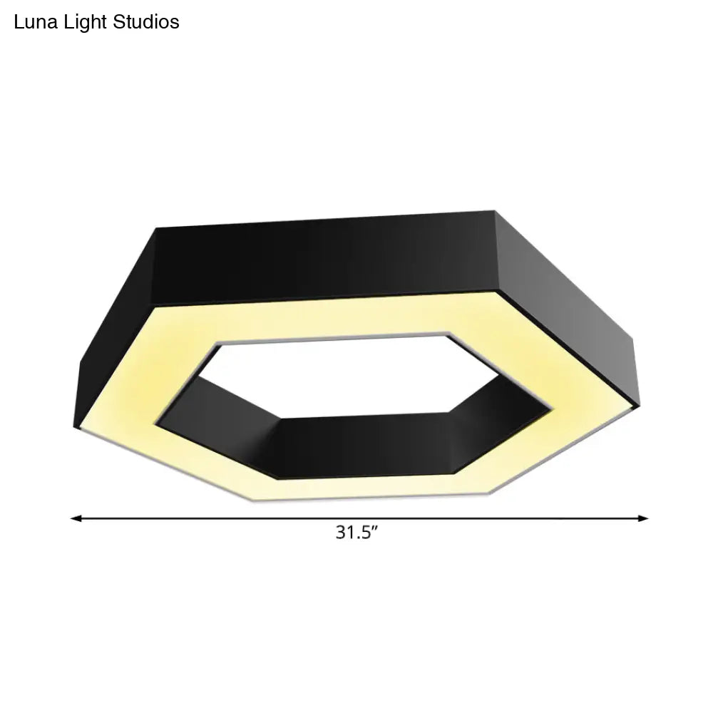 Honeycomb Flush Mount Modern Metal Led Light - Office Lighting In White/Warm Glow