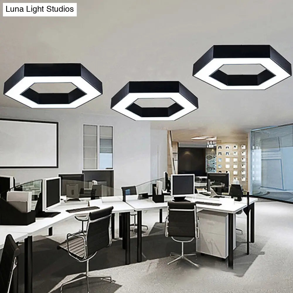 Honeycomb Flush Mount Modern Metal Led Light - Office Lighting In White/Warm Glow
