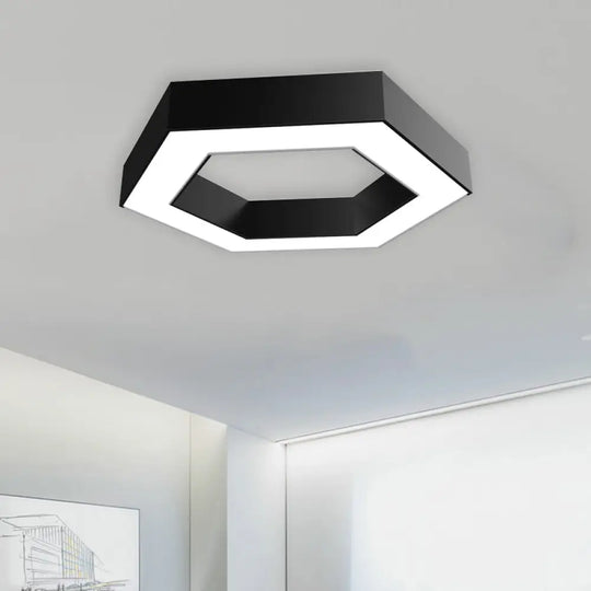 Honeycomb Flush Mount Modern Metal Led Light - Office Lighting In White/Warm Glow Black / 16’ White