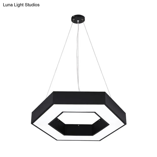 Nordic Hanging Ceiling Light: Honeycomb Gym Down Pendant In Black Led Iron Design