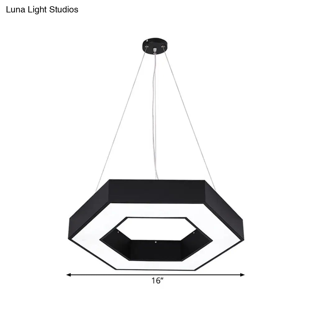 Nordic Hanging Ceiling Light: Honeycomb Gym Down Pendant In Black Led Iron Design