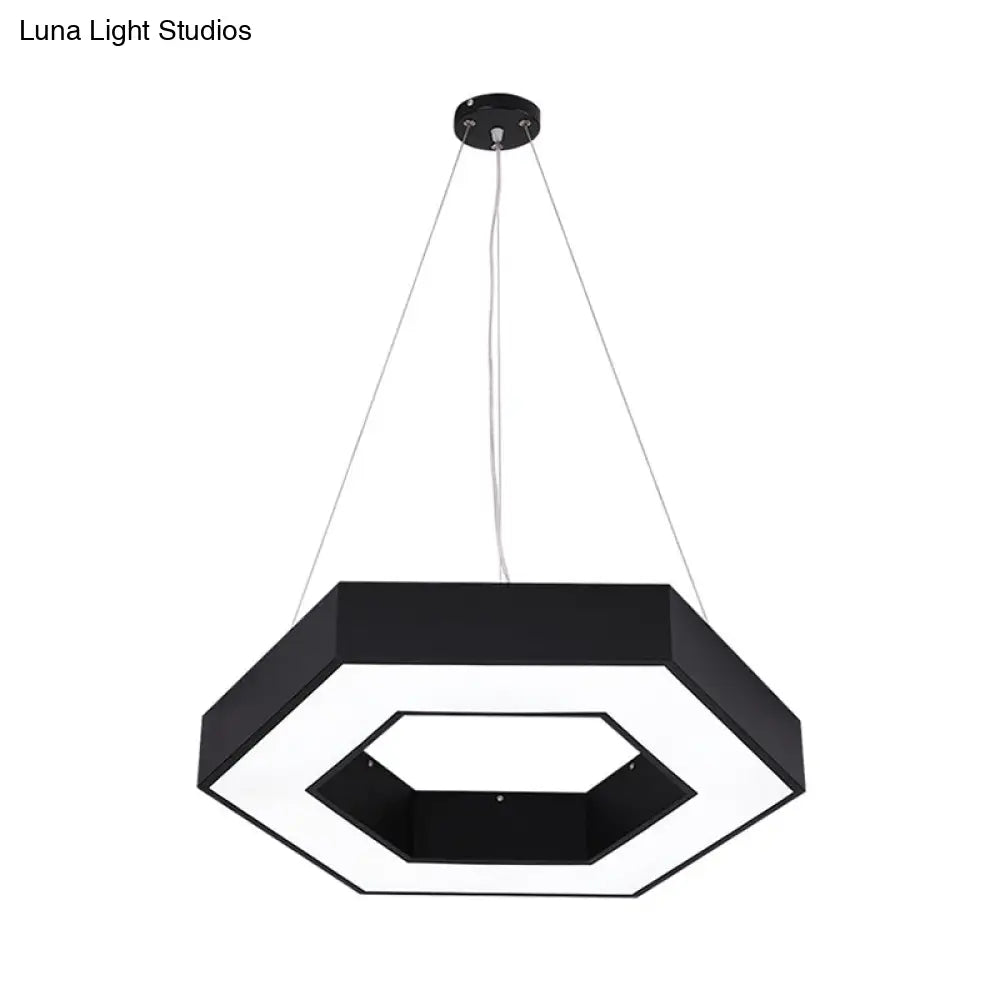 Honeycomb Gym Pendant Iron Led Hanging Light - Nordic Style In Black