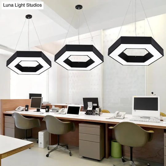 Nordic Hanging Ceiling Light: Honeycomb Gym Down Pendant In Black Led Iron Design / A