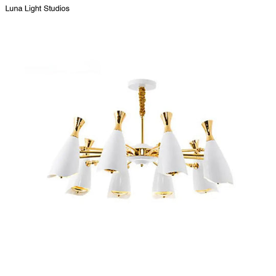 Sleek Metallic Led Chandelier For Modern Living Room Décor 8 / White