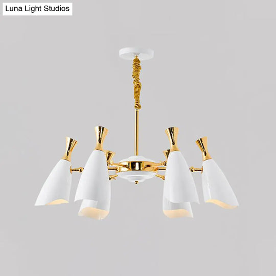 Sleek Metallic Led Chandelier For Modern Living Room Décor