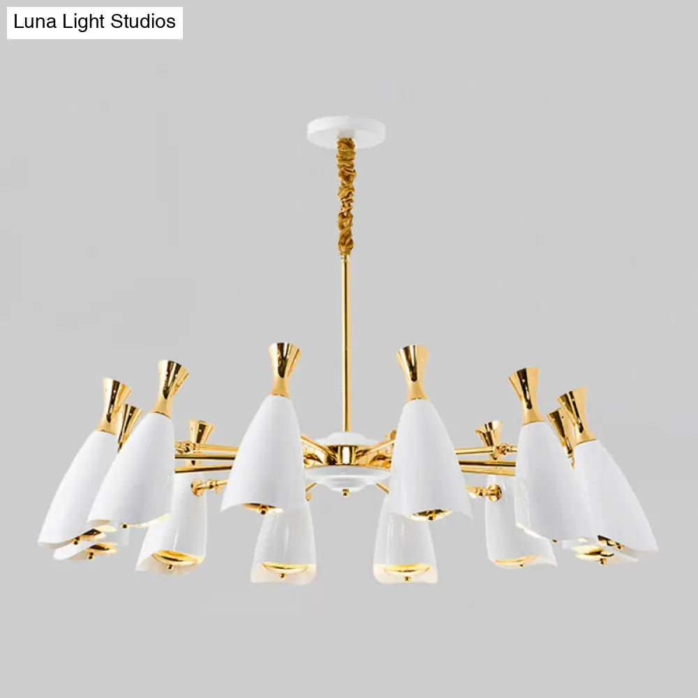 Sleek Metallic Led Chandelier For Modern Living Room Décor