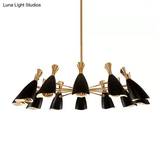 Sleek Metallic Led Chandelier For Modern Living Room Décor 12 / Black