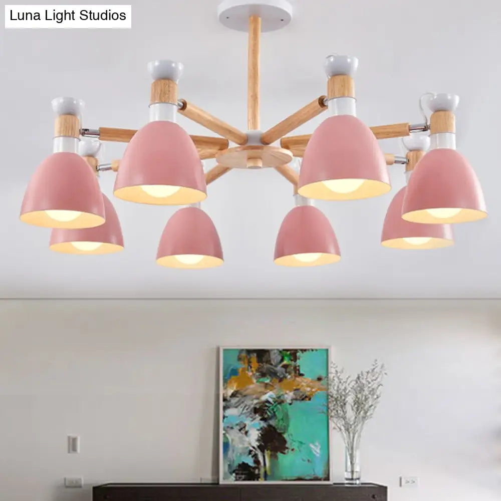 Horn-Shaped Macaroon Chandelier: Elegant Metal Pendant For Living Room Décor