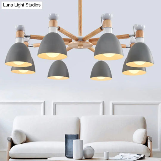 Horn-Shaped Macaroon Chandelier: Elegant Metal Pendant For Living Room Décor