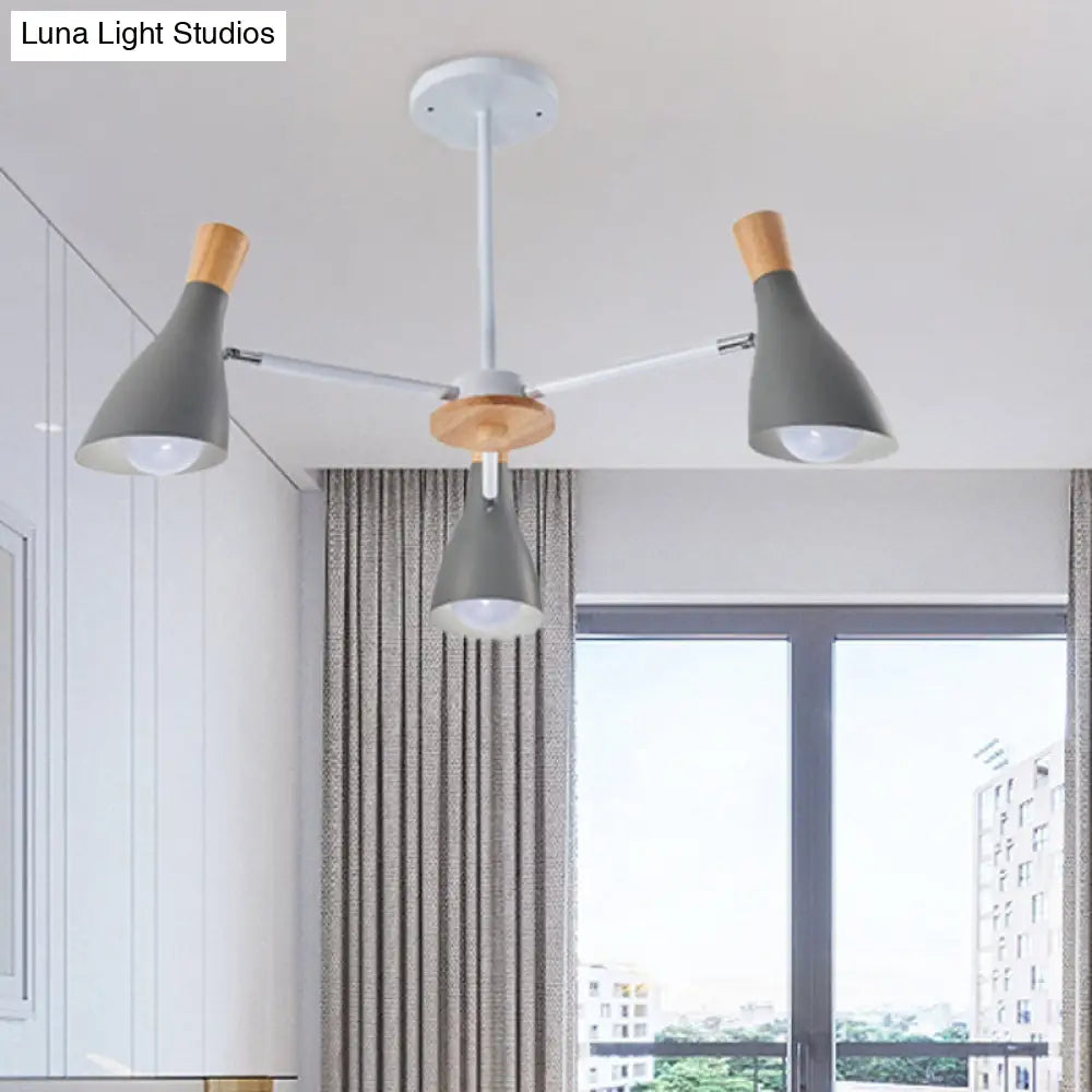 Horn-Shaped Metal Macaroon Chandelier: Ideal Kindergarten Hanging Pendant Fixture