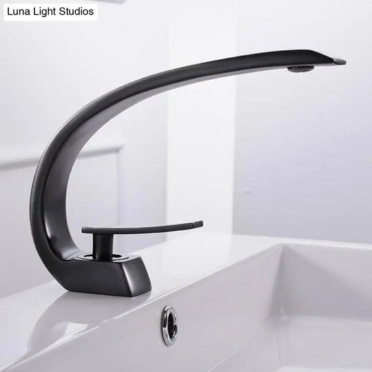 Hydrobliss - Crane Neck Bathroom Faucet Matte Black
