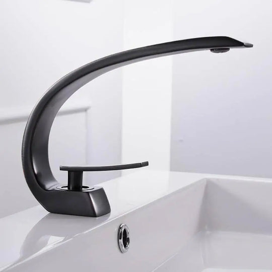 Hydrobliss - Crane Neck Bathroom Faucet Matte Black