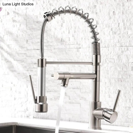 Hydrobliss - Dual Spout Pull Out Spring Faucet Kitchen Faucets