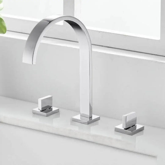 Hydrobliss - Modern Double Handle Bathroom Faucet Chrome