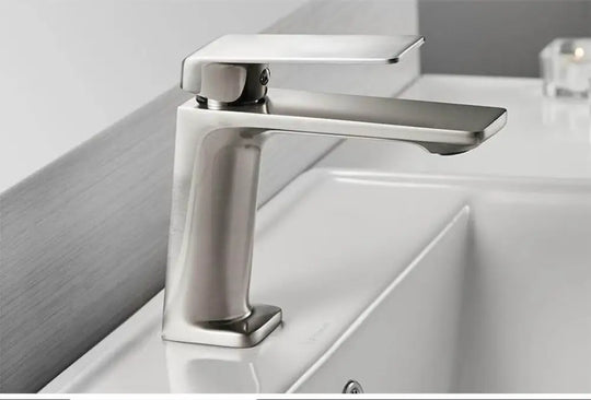 Hydrobliss - Modern Top Handle Bathroom Faucet Brushed Nickel