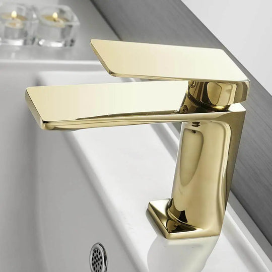 Hydrobliss - Modern Top Handle Bathroom Faucet Gold