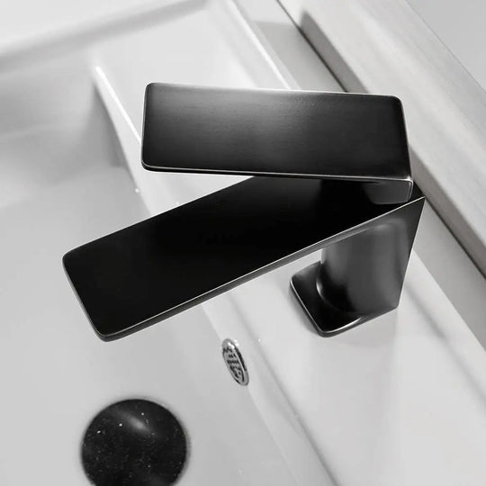 Hydrobliss - Modern Top Handle Bathroom Faucet Matte Black
