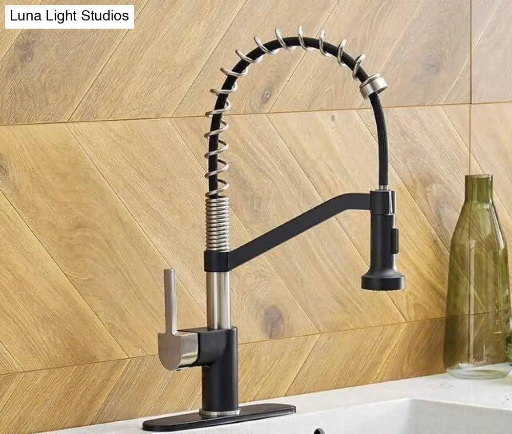 Hydrobliss - Signature Spring Kitchen Faucet Black And Brushed Nickel Faucets