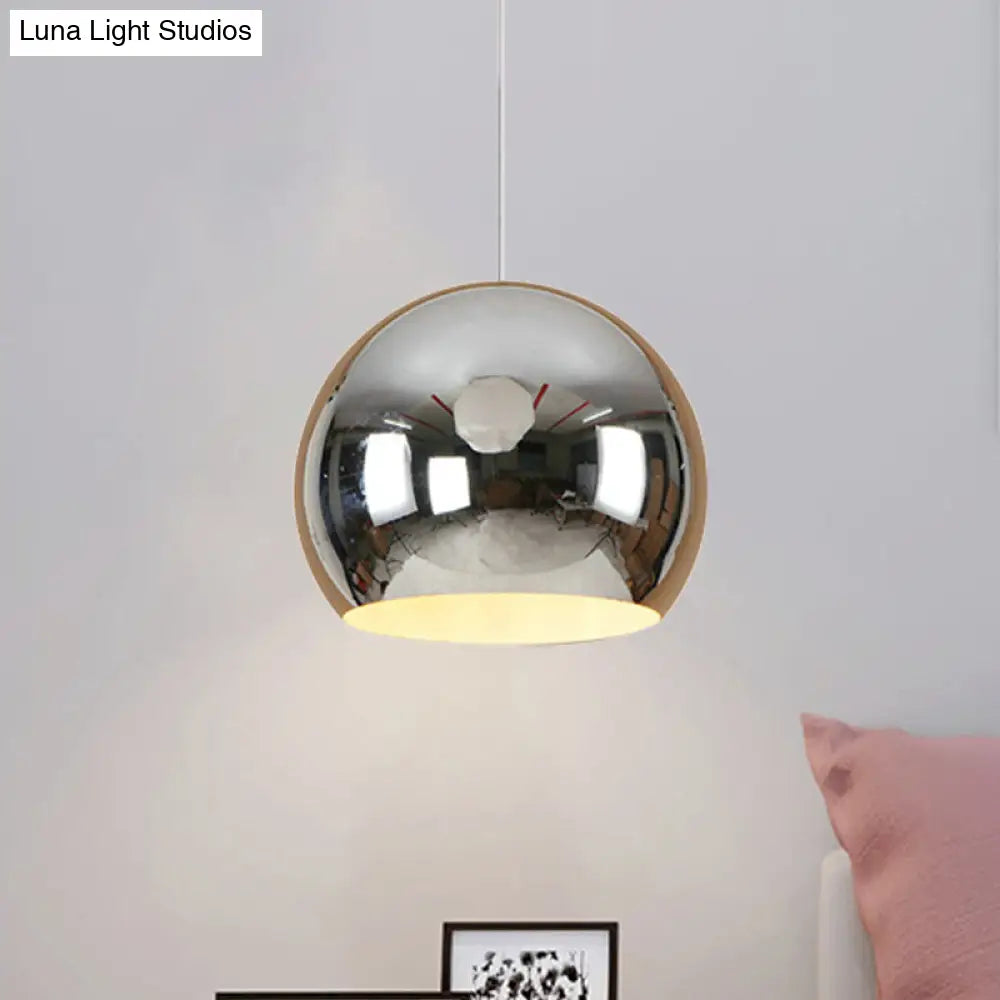 Modern Nordic Globe Pendant Light - Chrome/Rose Gold Finish Chrome