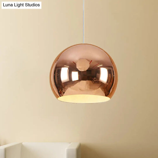 Modern Nordic Globe Pendant Light - Chrome/Rose Gold Finish Rose