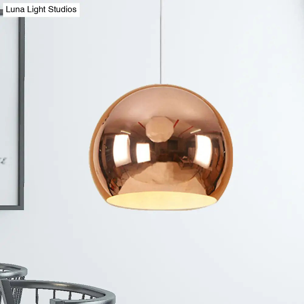 Modern Nordic Globe Pendant Light - Chrome/Rose Gold Finish